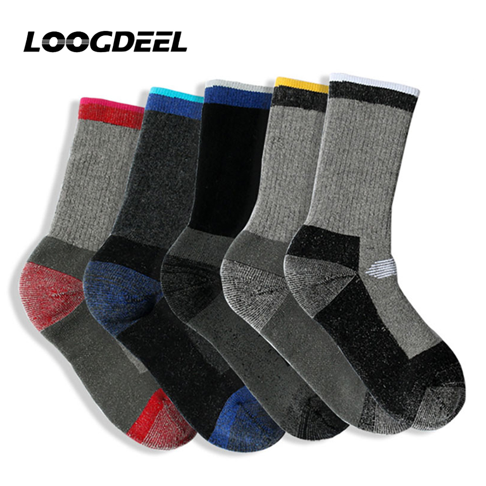 Thermal Sock Wool - ถุงเท้าขนแกะเมอริโน Loogdeel 1 คู่ สำหรับผู้ชายและผู้หญิง ถุงเท้ากันหนาวสำหรับเล่นสกี