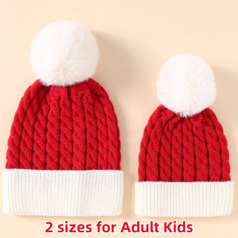 หมวกไหมพรมถักสำหรับผู้ใหญ่และเ - Knit Beanie Hat Warm บทวิจารณ์และราคา
