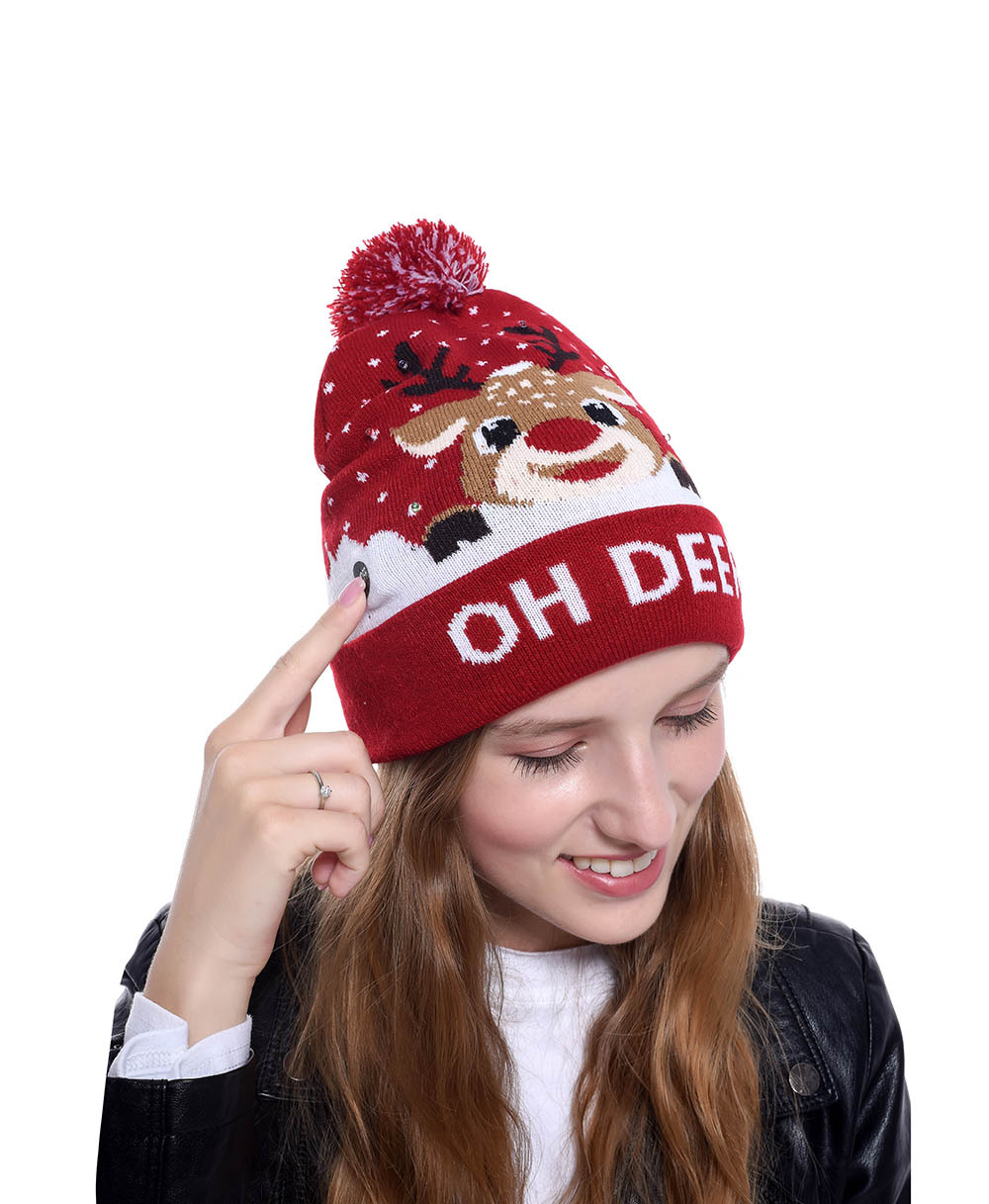 ถัก LED คริสต์มาสหมวก Beanie L - Knit Beanie Hat Warm บทวิจารณ์และราคา